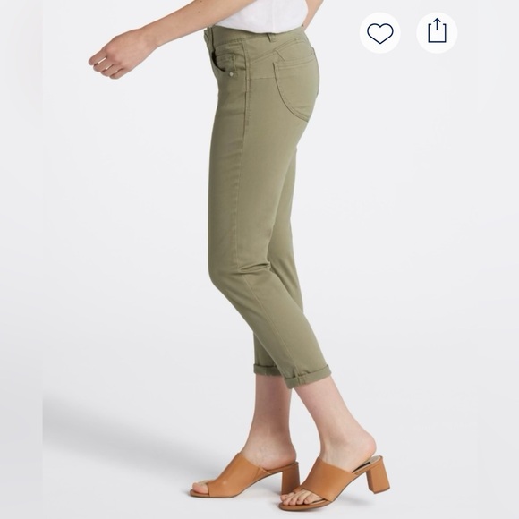 NWT Democracy Karessa Ab Solution Olive Capri Skinny Jean - size 2 - Picture 7 of 8
